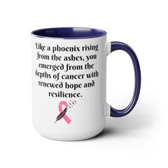 Phoenix mug, cancer survivor gift, hope mug, resilience gift, awareness mug, survivor coffee cup, cancer recovery gift, phoenix rising mug