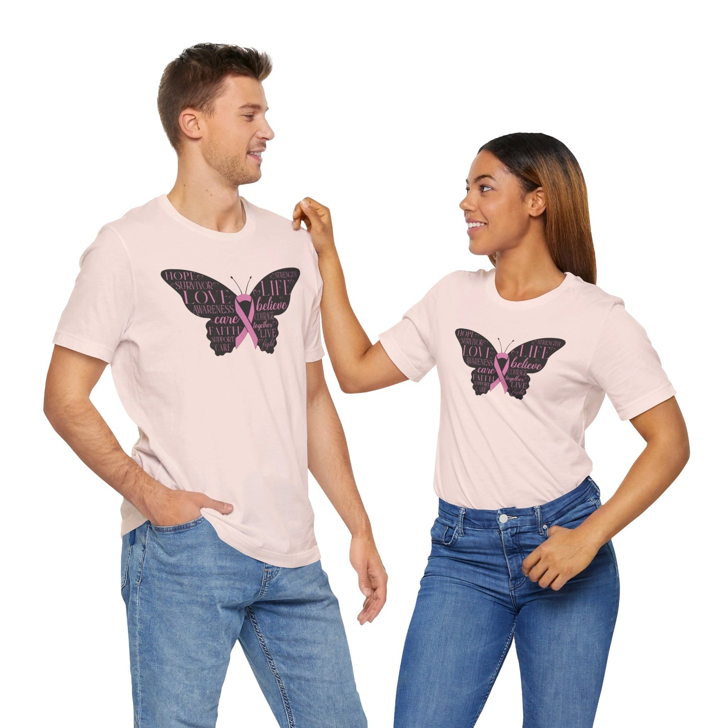 Butterfly Cancer Awareness and Survivor - Unisex Jersey Short Sleeve Tee