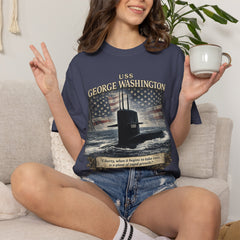 USS George Washington SSBN 598 Submarine T-Shirt with a quote from its namesake