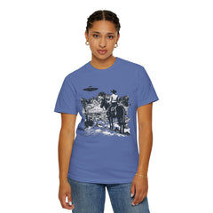 UFO Meets Cowboy Vintage Graphic T-Shirt — Retro Western Alien Tee