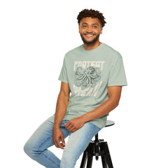 Octopus, Protect Our Ocean -  Graphic Unisex Garment-Dyed T-shirt