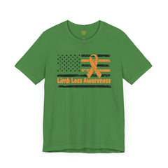 Limb Loss Awareness Flag - Unisex Short Sleeve Tee,Amputee Awareness,Gift For Him,Gift For Her,Unique Amputee Gift,Awareness Ribbon