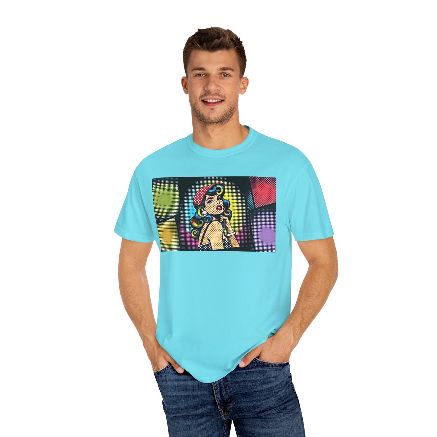 Pop Art Pinup Girl - Comfort Colors Garment Dyed Shirt