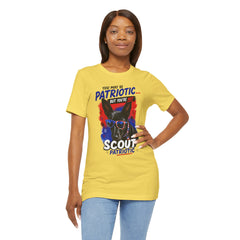 Personalized With Your Dogs Image and Name Patriotic Unisex Jersey Short Sleeve Tee