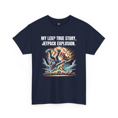 Amputee Exploding JetPack Humor - Unisex Garment-Dyed T-shirt