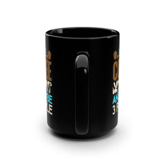 I Like My Coffee My CAT and maybe 3 people Black Mug, 15oz