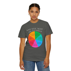 Motivational Talking Head Unisex Garment-Dyed T-Shirt - "And You May Ask Yourself"