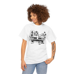 Abstract Retro Racing Car Unisex Heavy Cotton Tee | Perfect for Car Enthusiasts, Father's Day Gift, Casual Wear, Vintage Style, Unique Graphic Shirt