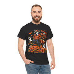 Freaky And Feral Halloween Raccoon! Graphic Unisex Heavy Cotton Tee