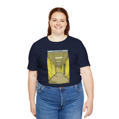 Do Not Question The Hallway T-Shirt — Retro Yellow Corridor Graphic Tee