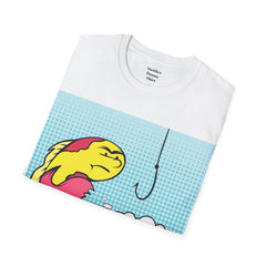 Hooked On Something Pop Art FISH Unisex Softstyle T Shirt  Reel this one in hook line and sinker