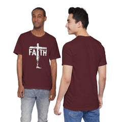Faith Cross Prosthetic Leg T‑Shirt — Amputee Inspirational Christian Tee