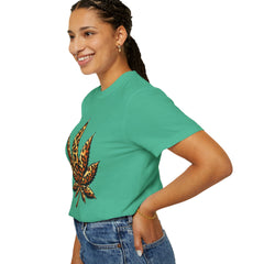 Vintage Leopard Cannabis Leaf T-shirt — Weed Lover Stoner Gift