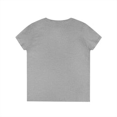 Fairy Tale Snow White & Dog V-Neck T-Shirt — Whimsical Princess Forest Graphic