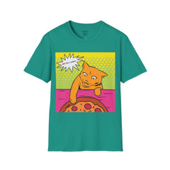 GET ME A PIZZA Cat Pop Art Unisex Softstyle T Shirt  For the Feline or Pizza Lover in all of us.