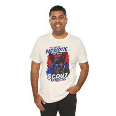Personalized With Your Dogs Image and Name Patriotic Unisex Jersey Short Sleeve Tee