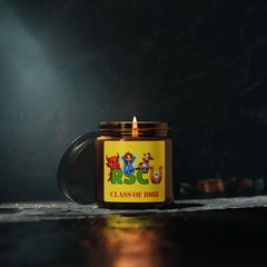 Personalized Class Year and Background Color Russell Sage College Mascots Scented Soy Candle - 4oz or 9oz  - Red Devil, Blue Angel, Purple Cow, Golden Horseshoe