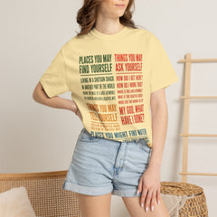 Lyric Quote Graphic T-Shirt — 'Places You May Find Yourself / Things You May Ask Yourself'