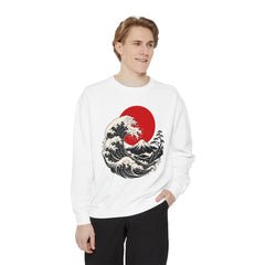 Japanese Wave and Red Sun Comfort Colors Sweatshirt