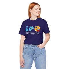 PEACE LOVE play BILLARD - Graphic Unisex Jersey Short Sleeve Tee