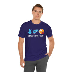 PEACE LOVE play BILLARD - Graphic Unisex Jersey Short Sleeve Tee
