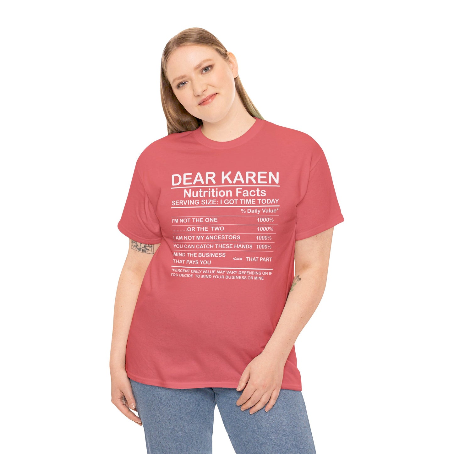 Karen Nutritional Facts Unisex Heavy Cotton Tee