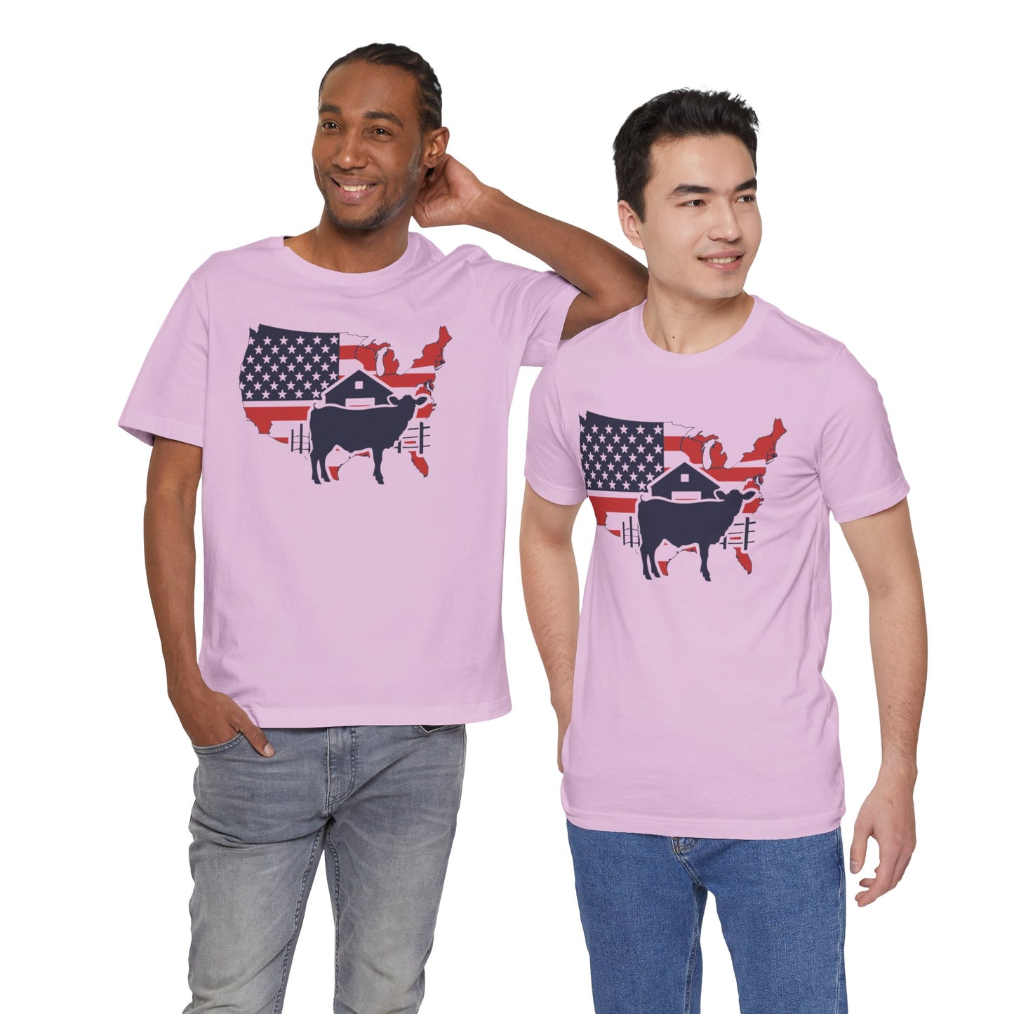 Red White and Blue Farmer Graphic, Unisex Jersey Short Sleeve Tee