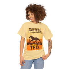 Desert Adventure Tee, Funny Horse Song T-Shirt, Gift for Horse Lovers, Unisex Cotton Tee for All Occasions, Unique Quote Shirt