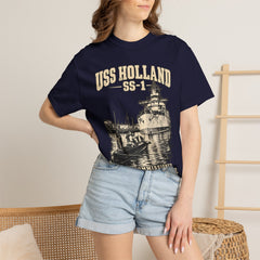 USS Holland SS-1 Submarine Vintage Graphic T-Shirt — Navy History Tee