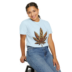 Vintage Leopard Cannabis Leaf T-shirt — Weed Lover Stoner Gift