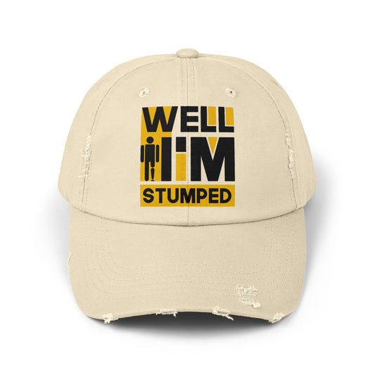 Amputee humor cap, Well I'm Stumped, retro distressed unisex hat, funny amputee cap, limb loss awareness gift, recovery encouragement gift