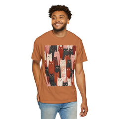Cute Cat Print Unisex Garment-Dyed T-Shirt - Comfort Colors Soft Perfect for Animal Lovers and Casual Days