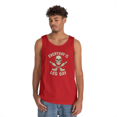 Fitness Tank Top - Skull Leg Amputee Gym Workout Shirt