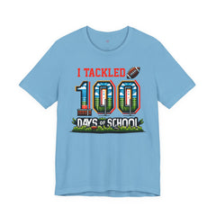 I Tackled 100 Days of School - Unisex Short Sleeve Tee