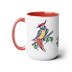 MAHJONG TILE Two-Tone Coffee Mugs, 15oz,mahjong gift,gift for gamer,board game gift,three image coffee mug,ceramic mahjong mug,gift for her