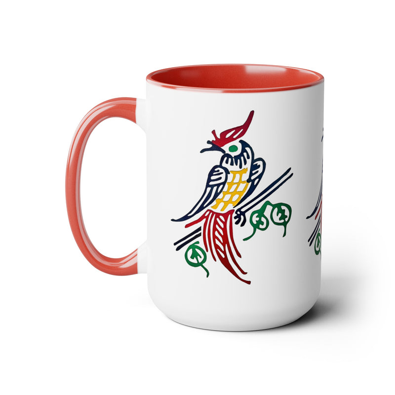 MAHJONG TILE Two-Tone Coffee Mugs, 15oz,mahjong gift,gift for gamer,board game gift,three image coffee mug,ceramic mahjong mug,gift for her