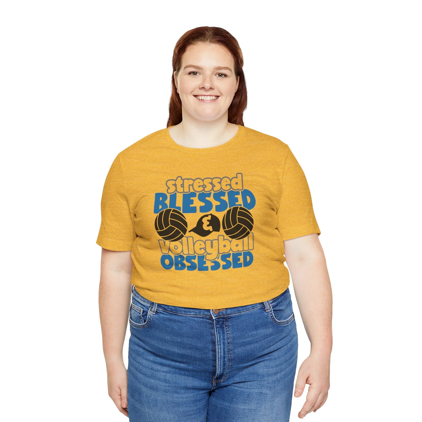 Stressed Blessed Volleyball Obsessed Shirt,Unisex Tee,graphic t shirt,gift for her,gift for him,volleyball team,playergift,fangift,Coachgift