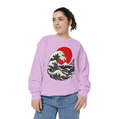 Japanese Wave and Red Sun Comfort Colors Sweatshirt