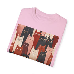 Cute Cat Print Unisex Garment-Dyed T-Shirt - Comfort Colors Soft Perfect for Animal Lovers and Casual Days