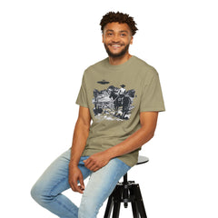 UFO Meets Cowboy Vintage Graphic T-Shirt — Retro Western Alien Tee