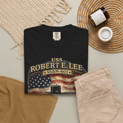 USS Robert E Lee SSBN 601 Submarine T-Shirt with a quote from its namesake