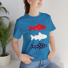 Patriotic Trout T-Shirt — Red White & Blue Fish Tee