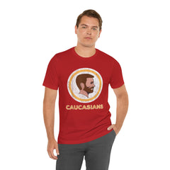 Bearded Graphic Tee - Funny Caucasians Satire Head Shot Unisex Jersey Short Sleeve Tee