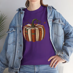 Autumn-Themed Pumpkin Book Tee, Cozy Fall Shirt, Halloween Apparel, Literary Gift, Unisex Comfortable T-Shirt