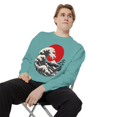 Japanese Wave and Red Sun Comfort Colors Sweatshirt
