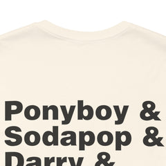 The Outsiders Shirt, Front and Back Images, Greasers Characters Shirt, Unisex Jersey Short Sleeve Tee