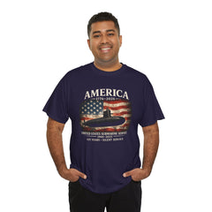 America 250th Submarine 125th Flag T-Shirt — Vintage USA Military Tee