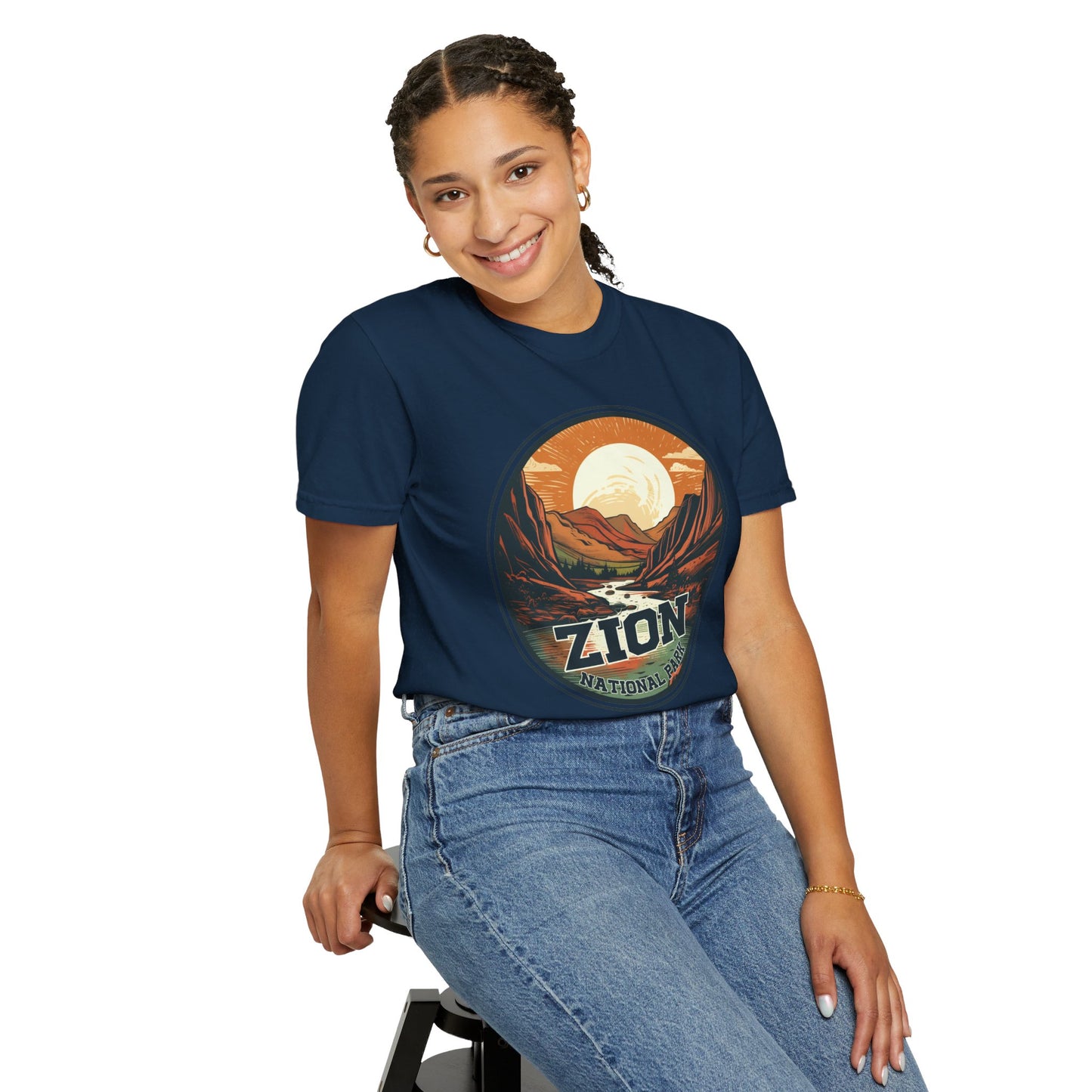 Zion National Park Graphic, Comfort Colors Soft Relaxed Fit Unisex Garment-Dyed T-shirt