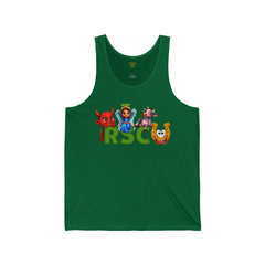 College Mascot Unisex Tank Top - Russell Sage Purple Cow, Red Devil, Golden Horseshoe, Blue Angel Enter into the Notes Box Before Purchase what your Graduation Year Is And We will Imprint It on the Back of Your Top
