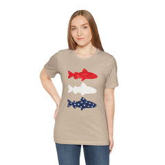 Patriotic Trout T-Shirt — Red White & Blue Fish Tee